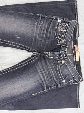 Vintage Big Star "Janet" Low Rise Slim Bootcut Flap Pocket Jeans - Dark Wash